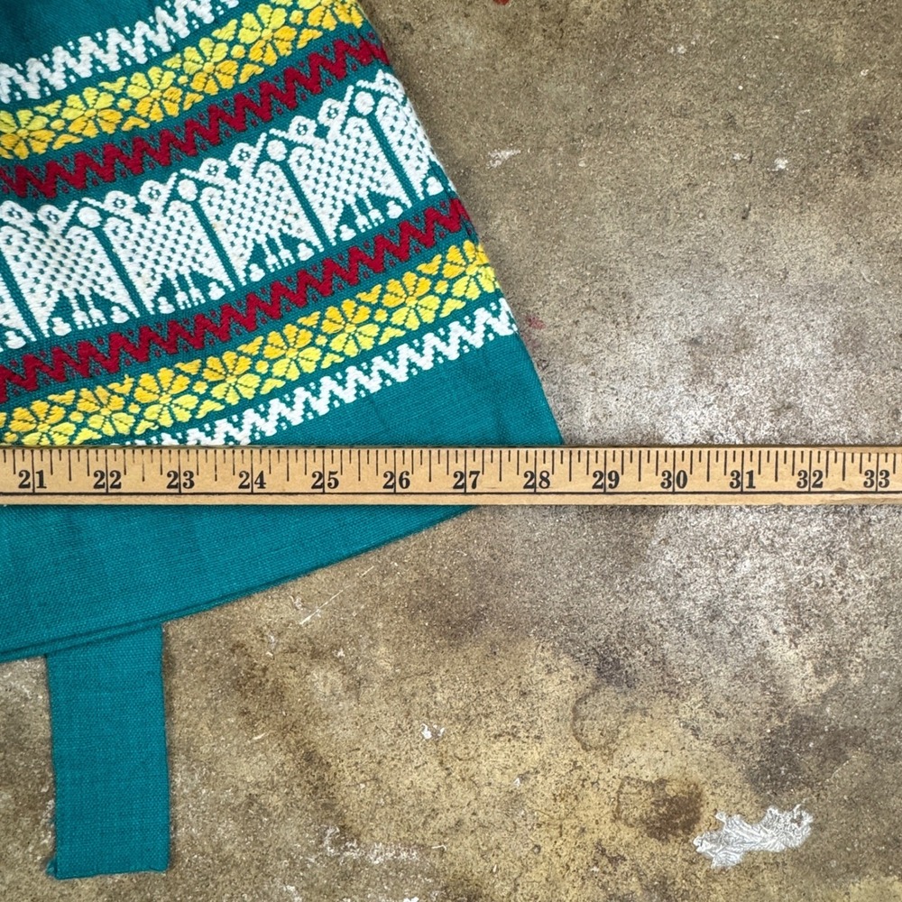 Vtg LaRegional Handwoven Skirt Womens Size 24 Folk Art Teal Multicolor Guatemala - Picture 10 of 10